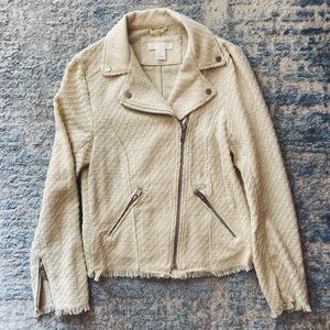 H&M Textured Jacket in Cream Size 4